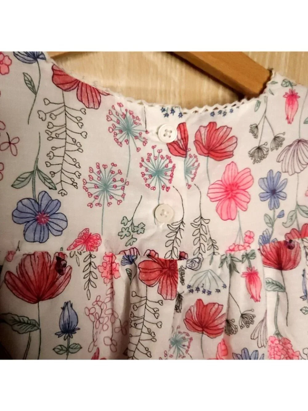 Osh Kosh B'gosh Girls White Floral Long Sleeve Gauzy Blouse 5T